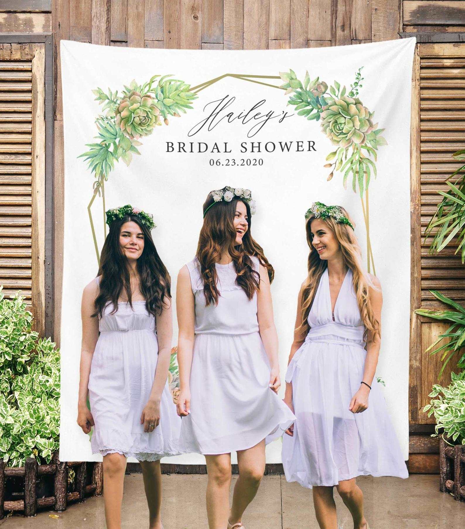Succulent Bridal Shower Decor Greenery Bridal Shower Backdrop Bridal Shower Sign Succulent Backdrop Bridal Brunch Cactus Bridal Shower Decor
