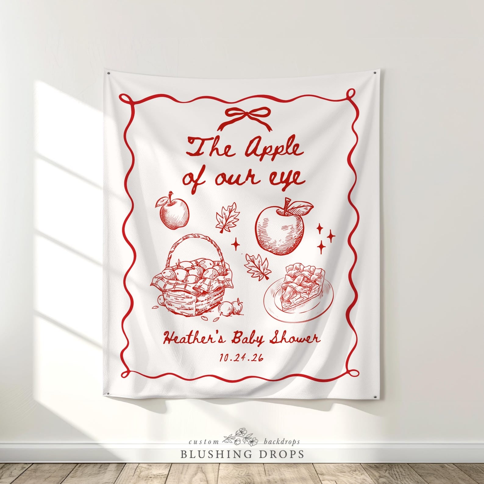 The Apple of Our Eye Baby Shower Backdrop
