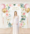 Floral Bridal Shower backdrop with bride to be