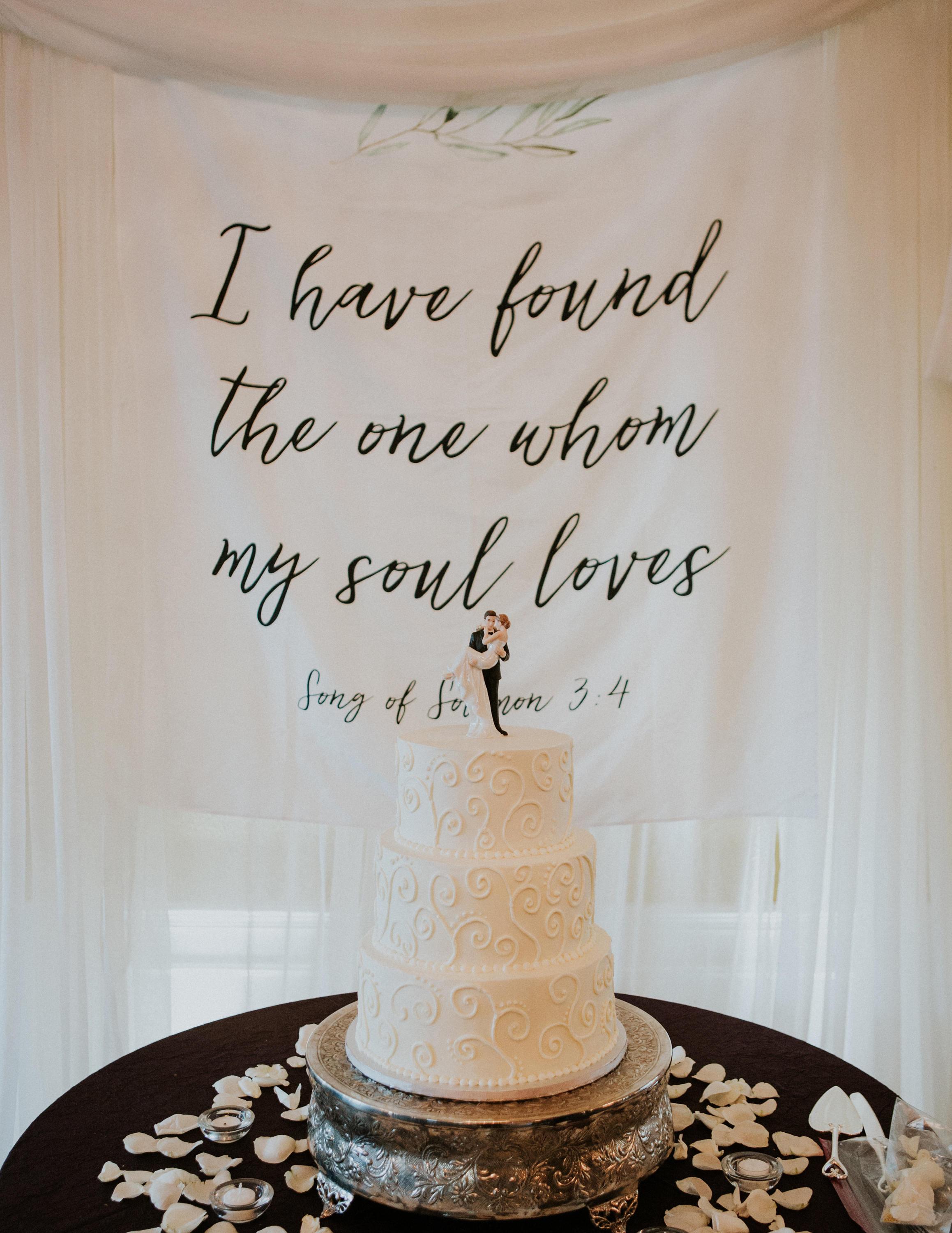 I Have Found The One Whom My Soul Loves | Wedding Ceremony Backdrop - Blushing Drops