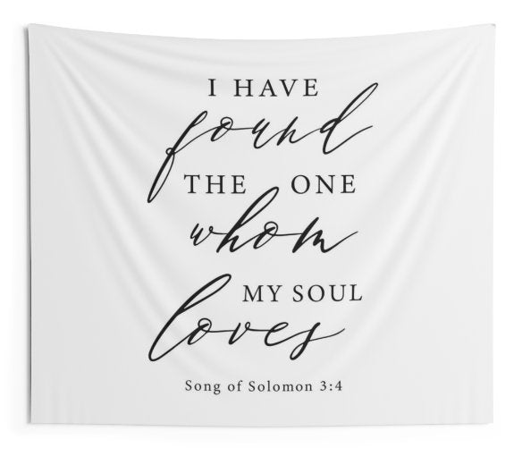 Wedding Backdrop for Ceremony, Rustic Wedding Decorations, I Have Found The One Whom My Soul Loves Backdrop, Song of Solomon 3:4