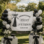 She Did It Black Tassel Graduation Party Banner