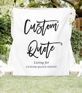 custom fabric banner, wedding custom quote