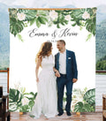 elegant tropical wedding photo booth backdrop