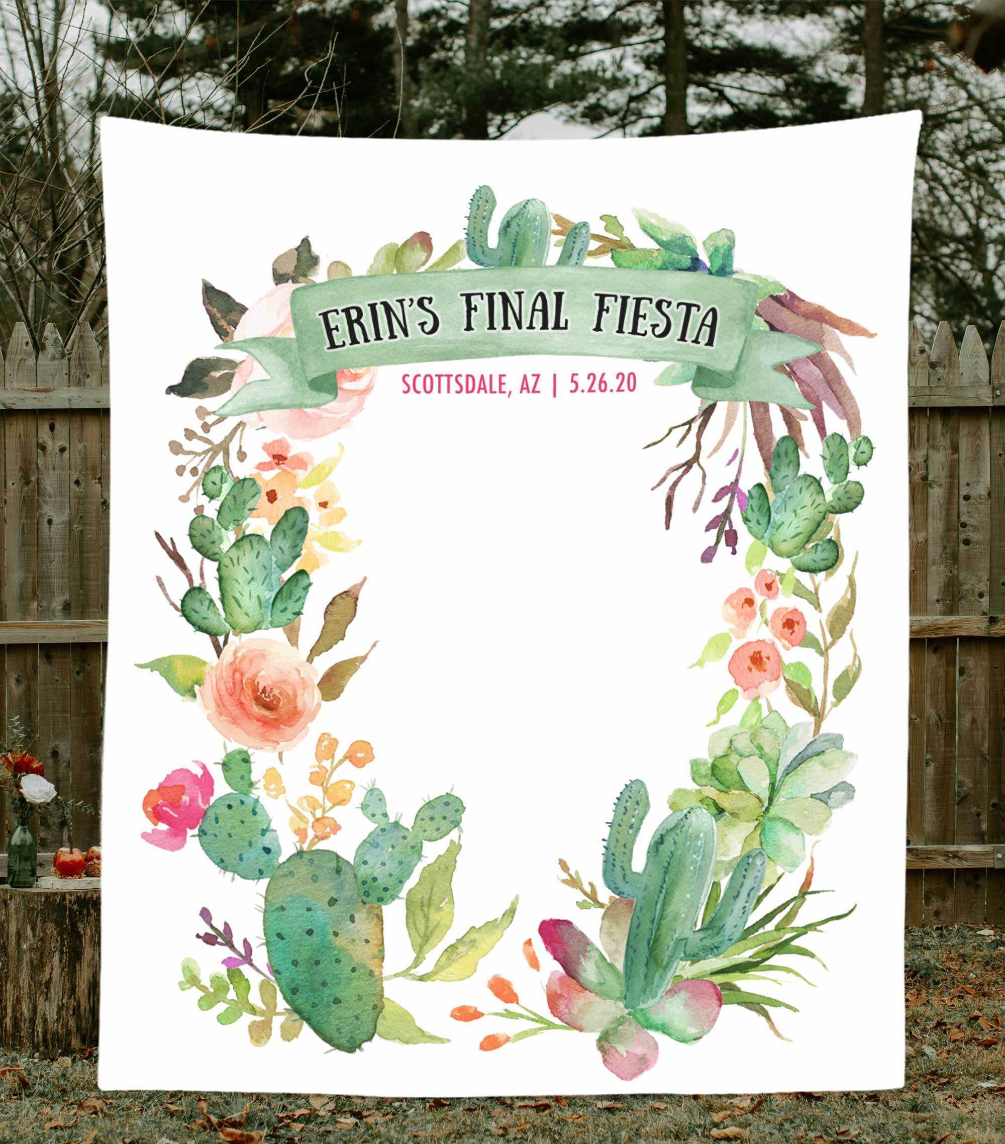 Fiesta Bridal Shower Backdrop Final Fiesta Bachelorette Party Backdrop Scottsdale bachelorette Cactus Bridal Shower Decorations