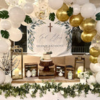 Greenery Rustic Baptism Celebration Table Backdrop