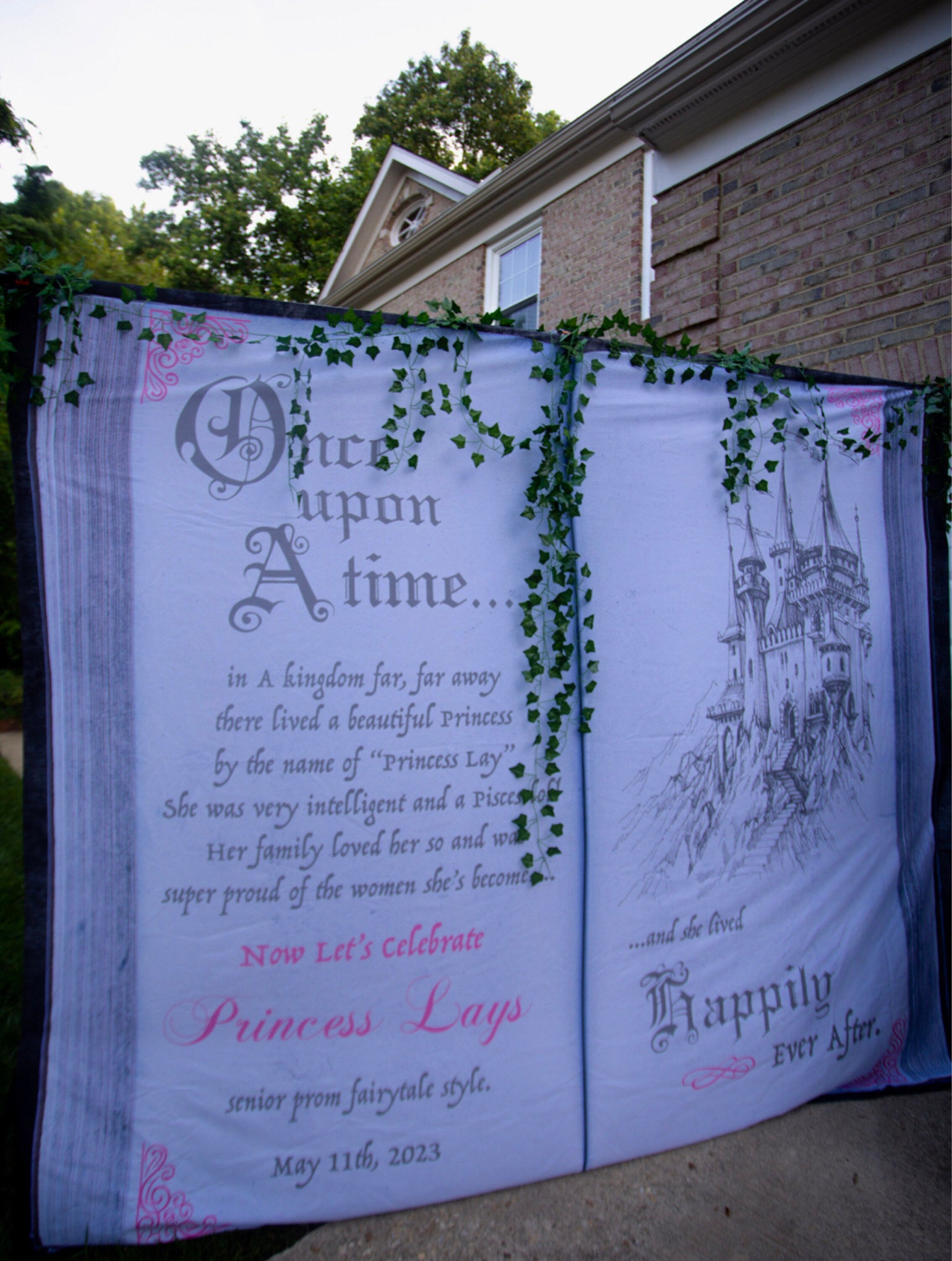 Fairytale Cinderella Storybook Bridal Shower Backdrop