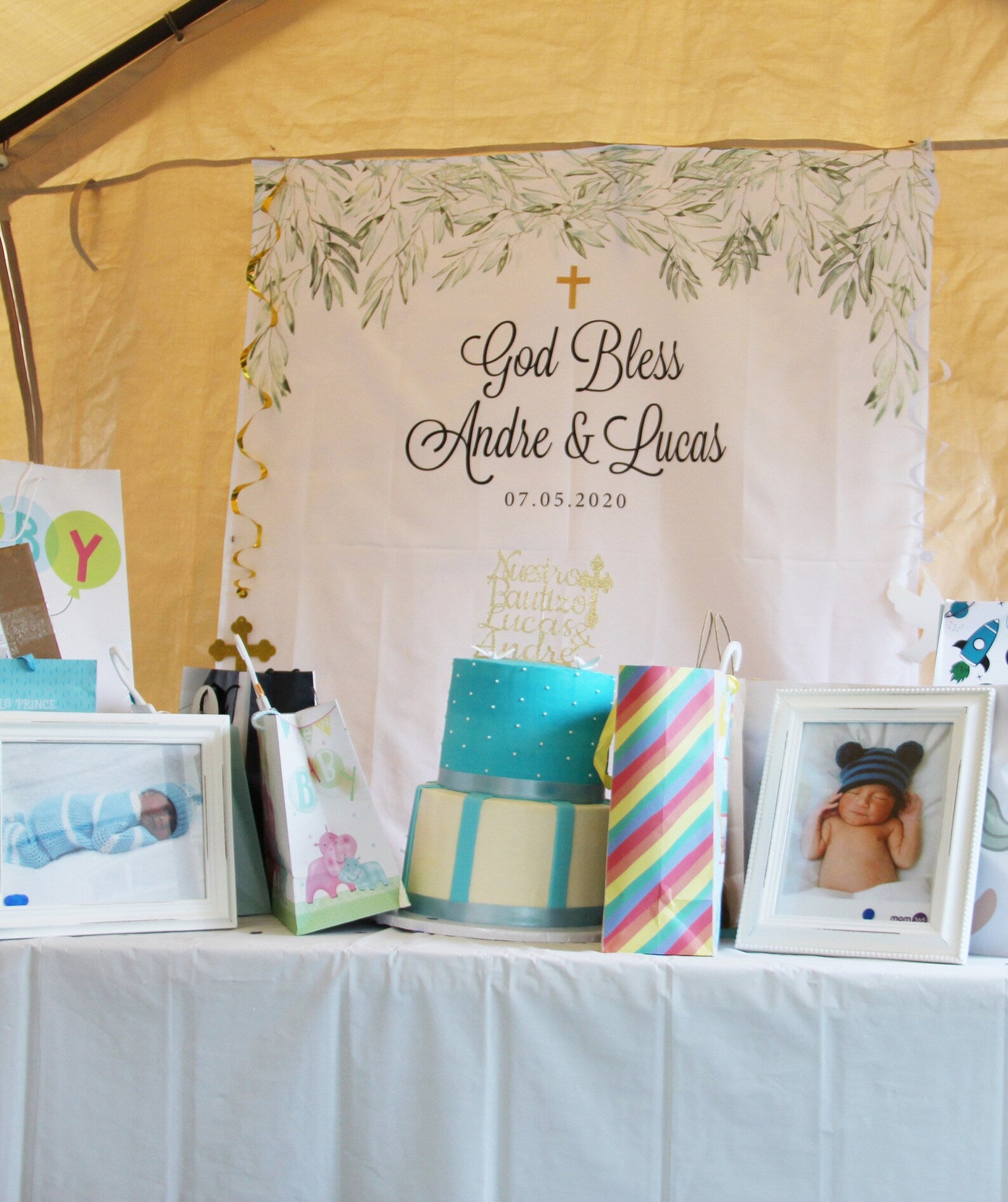 Baptism Celebration Photo Booth Backdrop