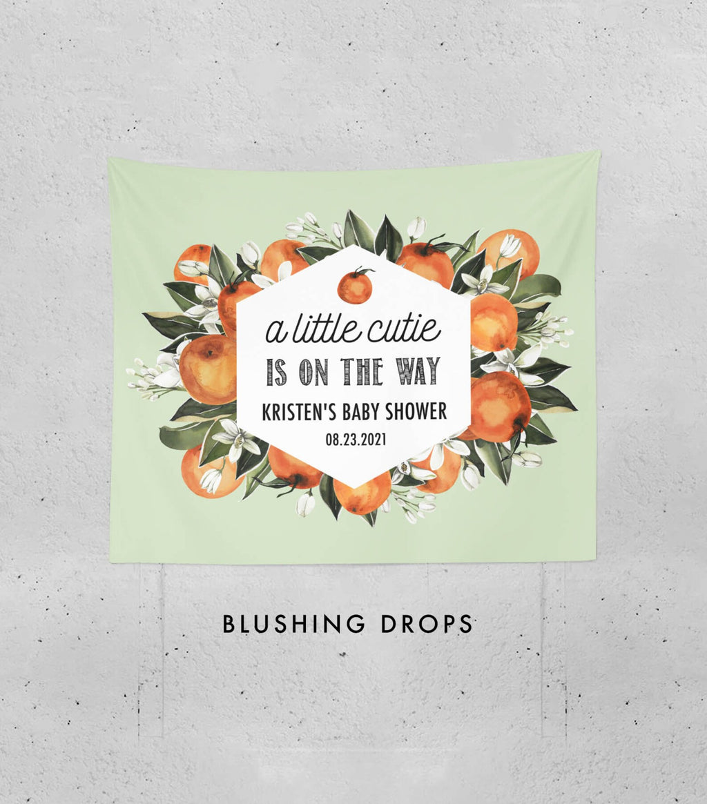 A Little Cutie Is On The Way Baby Shower Backdrop