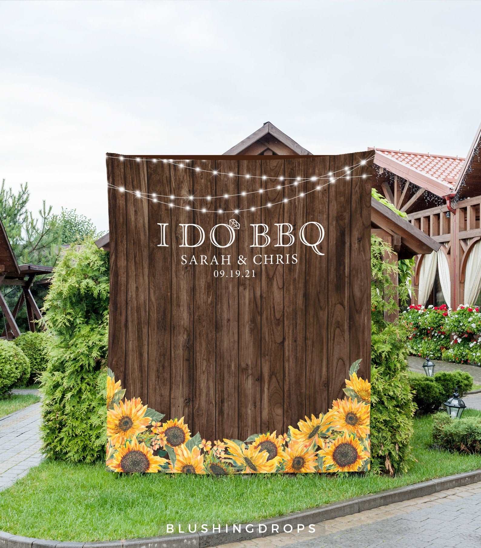 I Do BBQ Decorations, I Do BBQ Backdrop, Sunflower I Do BBQSign, BBQ Engagement Party Backdrop