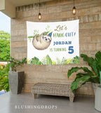 Sloth Theme Boy Birthday Party Backdrop Decorations