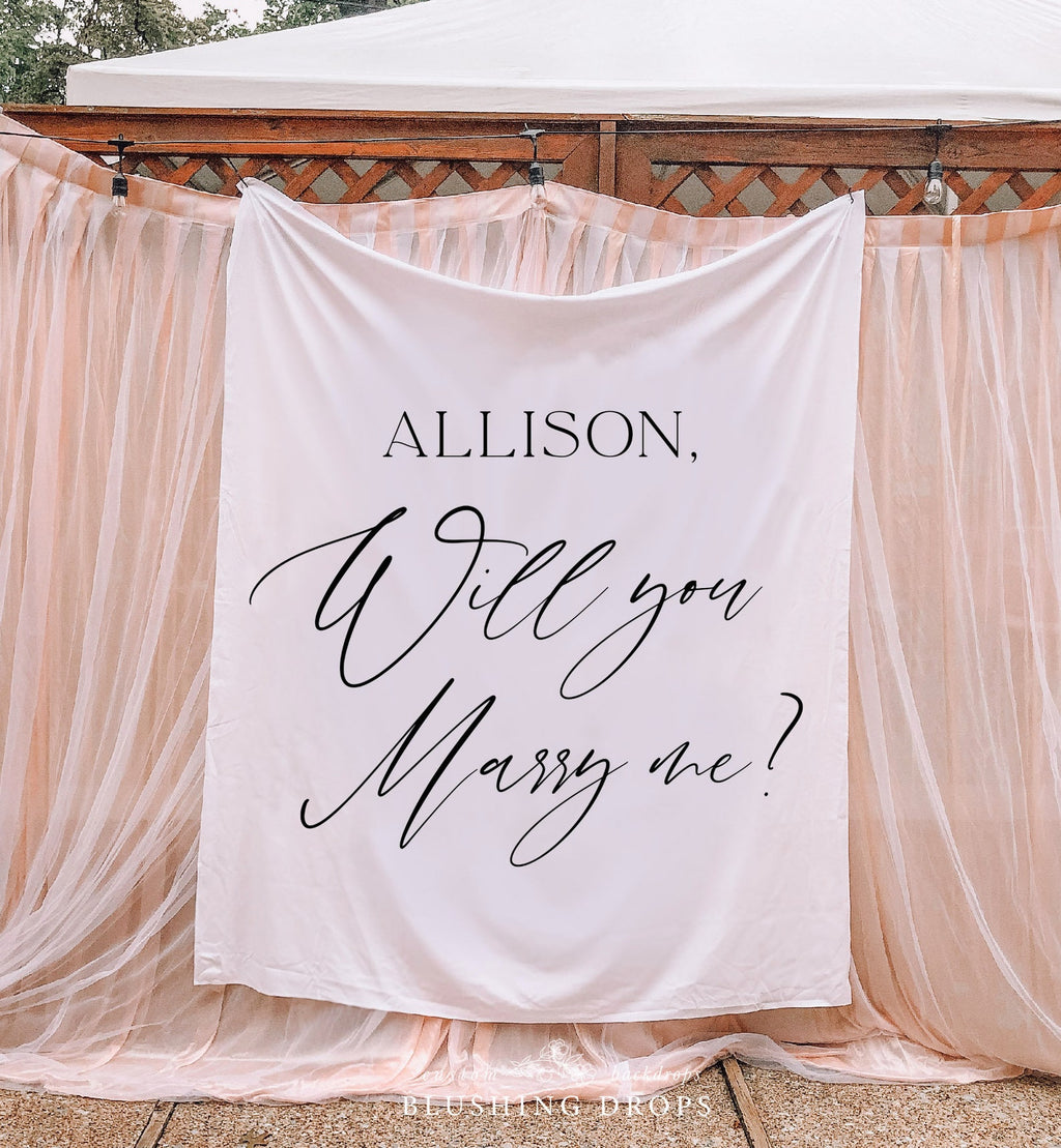 Rustic Will You Marry Me Marriage Proposal Backdrop