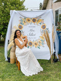 Sunflower Wreath Bridal Shower Photo Backdrop