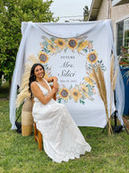 Sunflower Wreath Bridal Shower Photo Backdrop