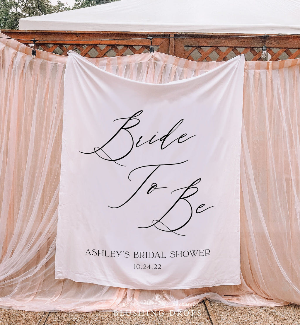 Calligraphy Bride To Be Backdrop Tapestry