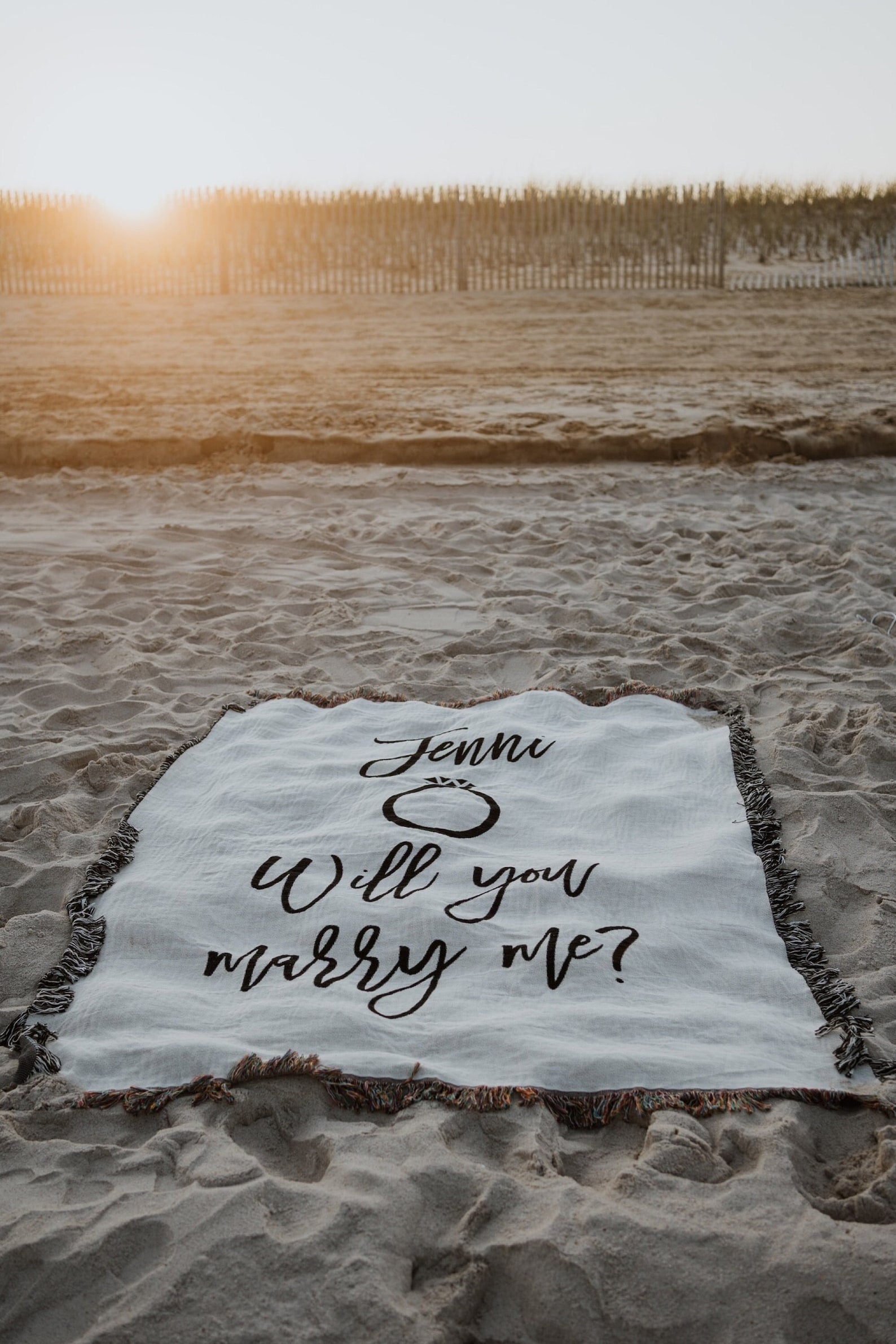 Will You Marry Me Sign Marriage Proposal Blanket