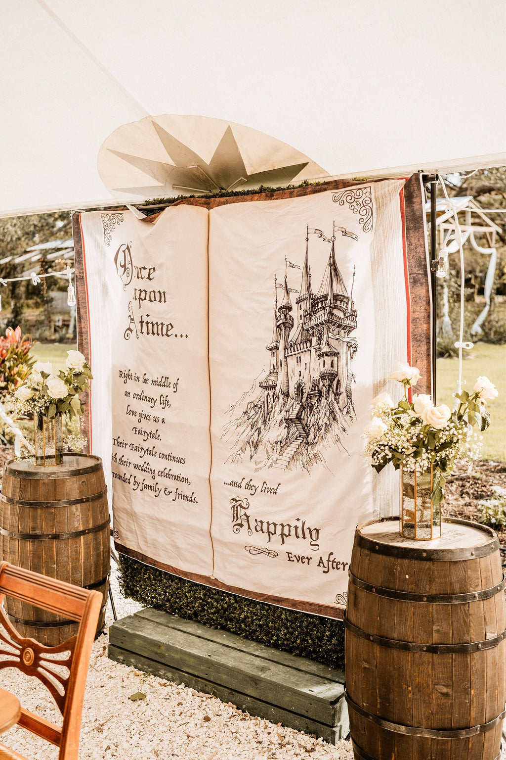 Fairytale Book Wedding PhotoBooth Backdrop
