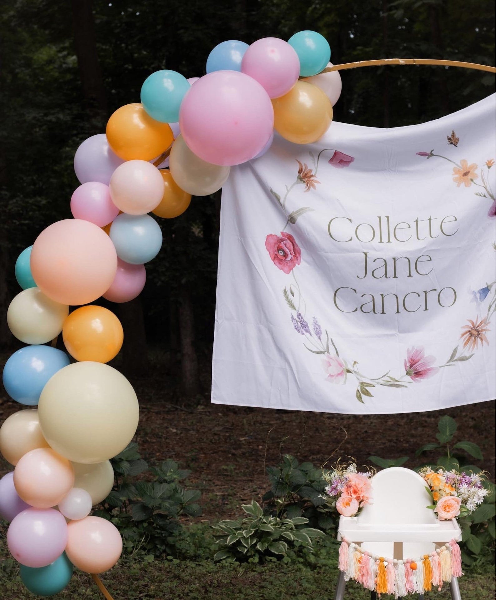 Baby In Bloom Wildflower Baby Shower Backdrop