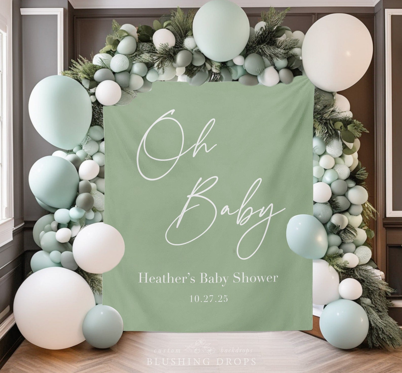 Oh Baby Minimalist Baby Shower Banner