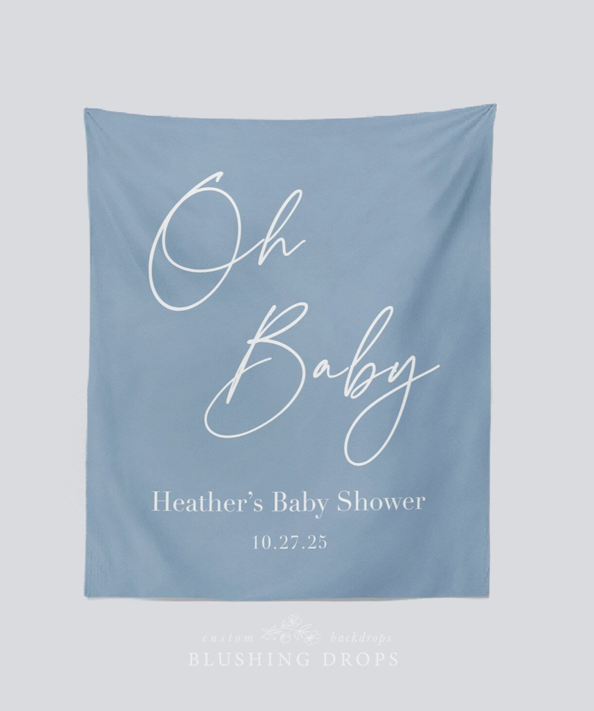 Oh Baby Blue Boy Baby Shower Banner