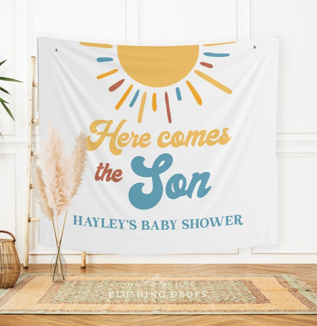 Here Comes The Son Boy Baby Shower Banner