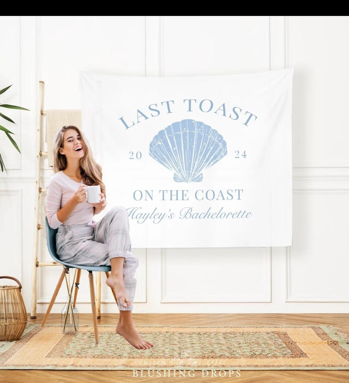 Last Toast On The Coast Bachelorette Party Backdrop