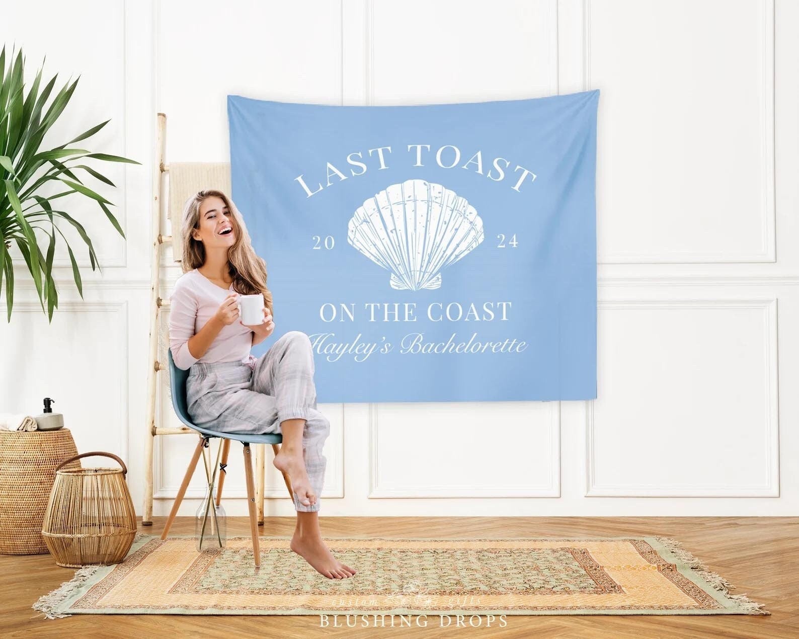 Last Toast On The Coast Bachelorette Party Backdrop