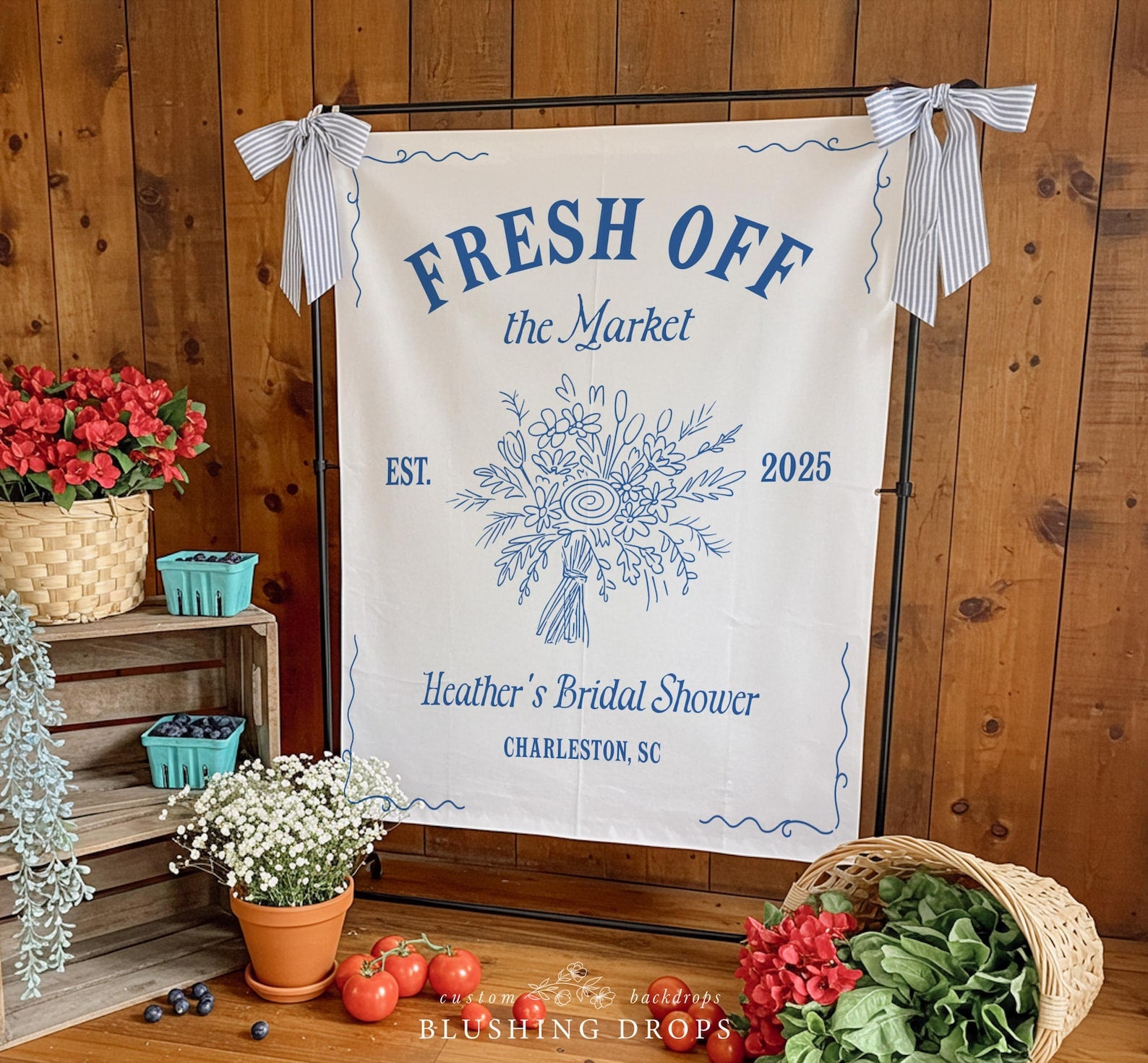Off The Market Farmer's Market Bridal Shower Banner