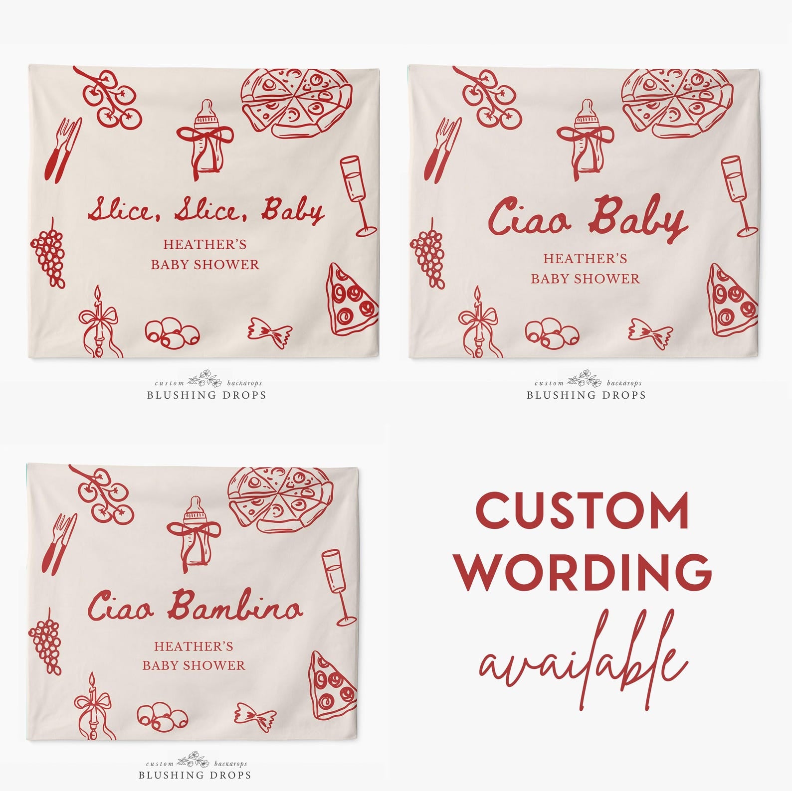 Slice Slice Baby Italian Ciao Baby Shower Banner