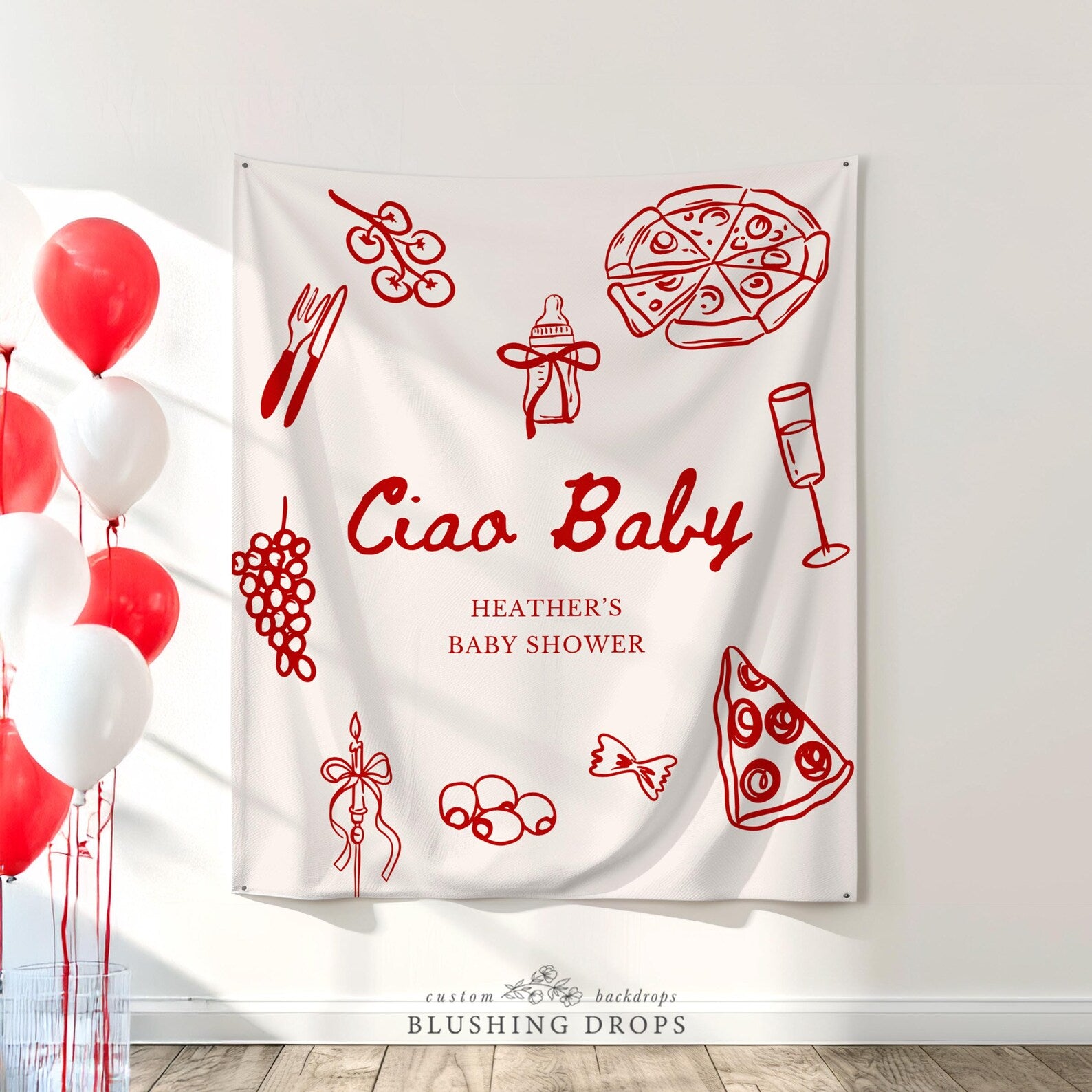 Slice Slice Baby Italian Ciao Baby Shower Banner