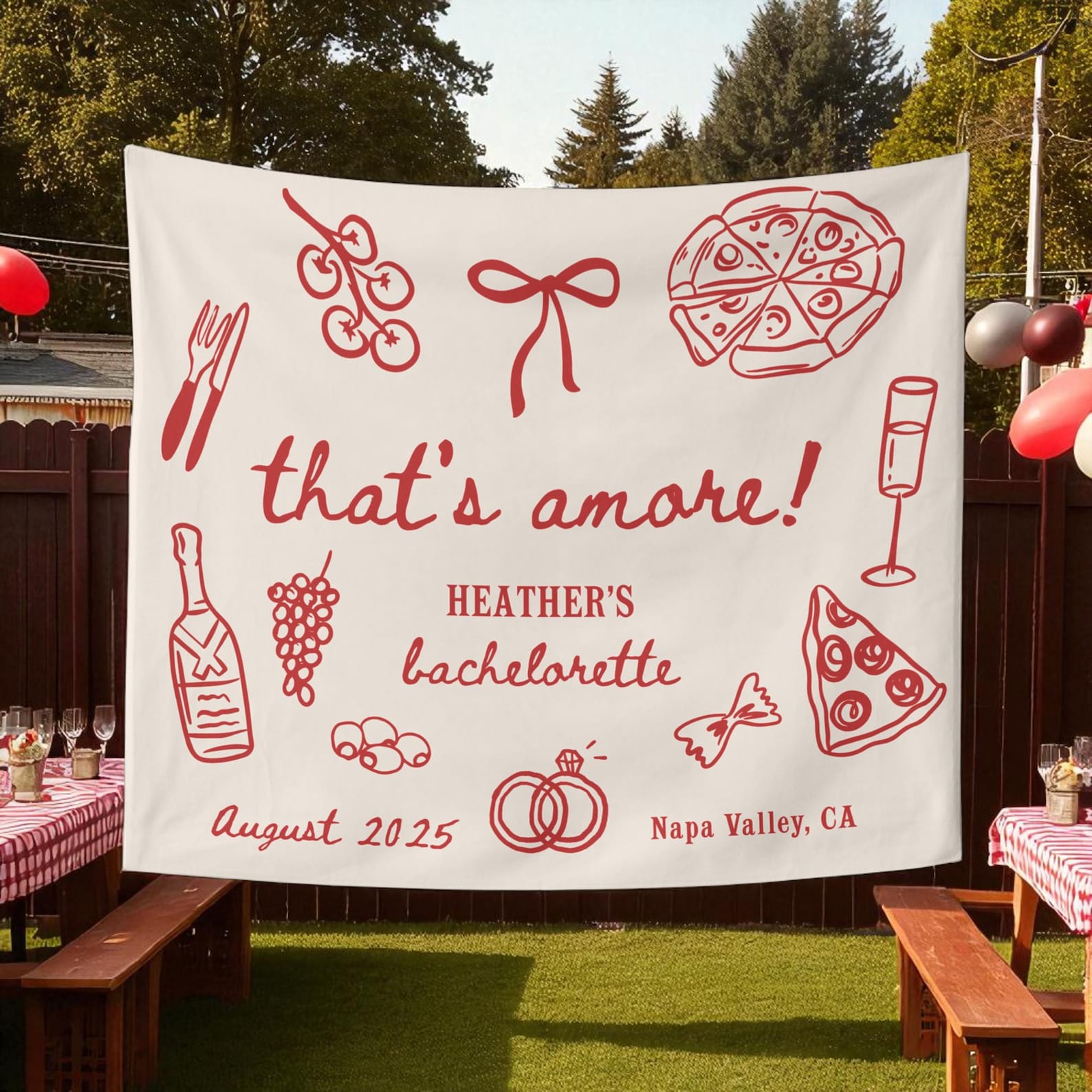 Italian That's Amore Bachelorette Banner