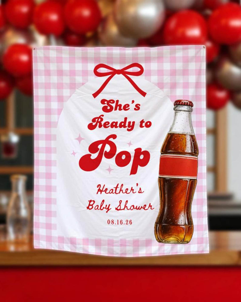 She's Ready To Pop Baby Shower Banner