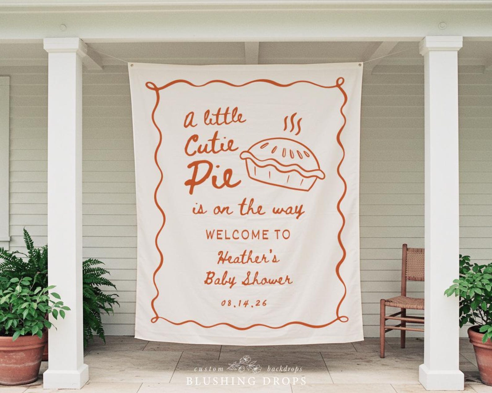 Little Cutie Pie Baby Shower Banner Backdrop