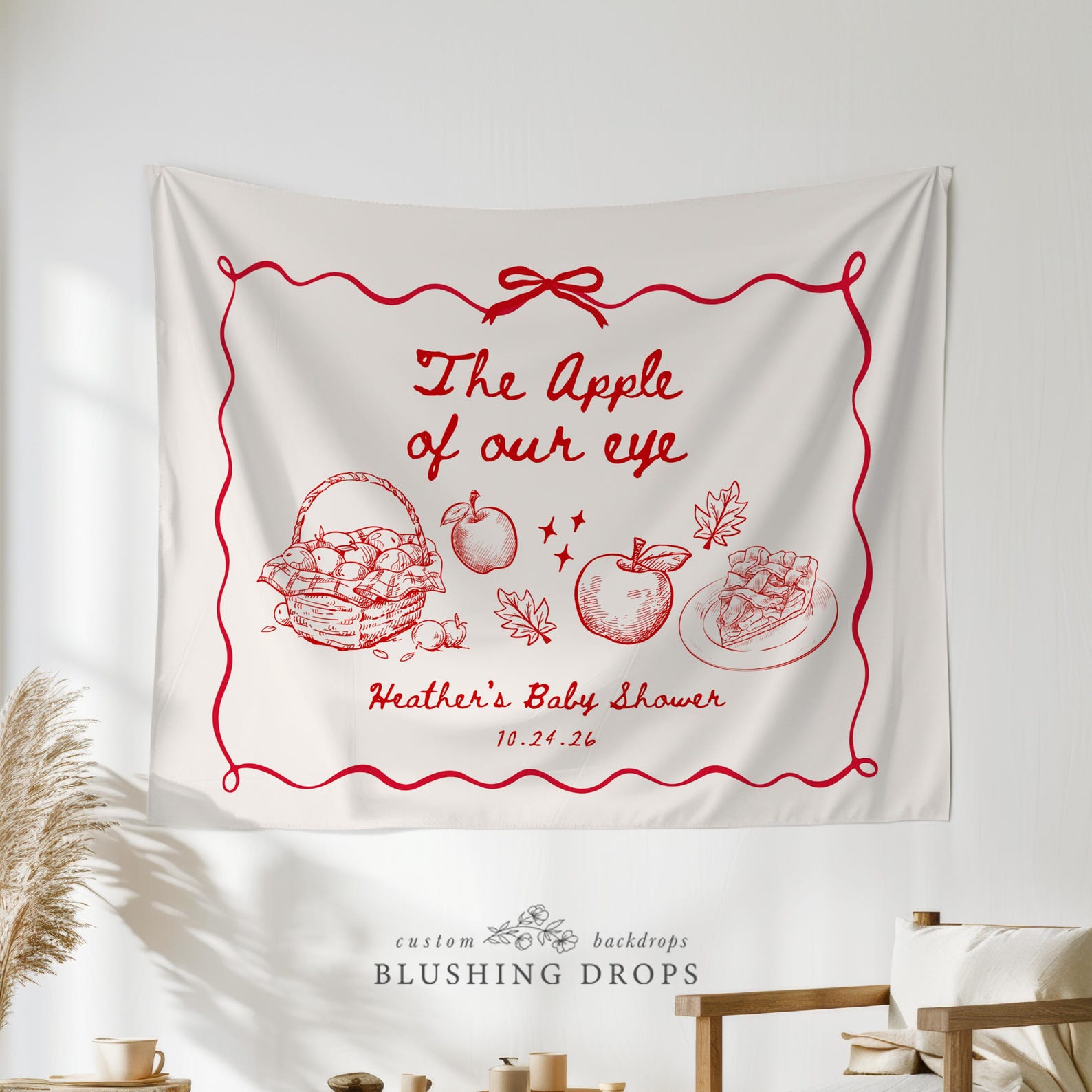 The Apple of Our Eye Baby Shower Backdrop