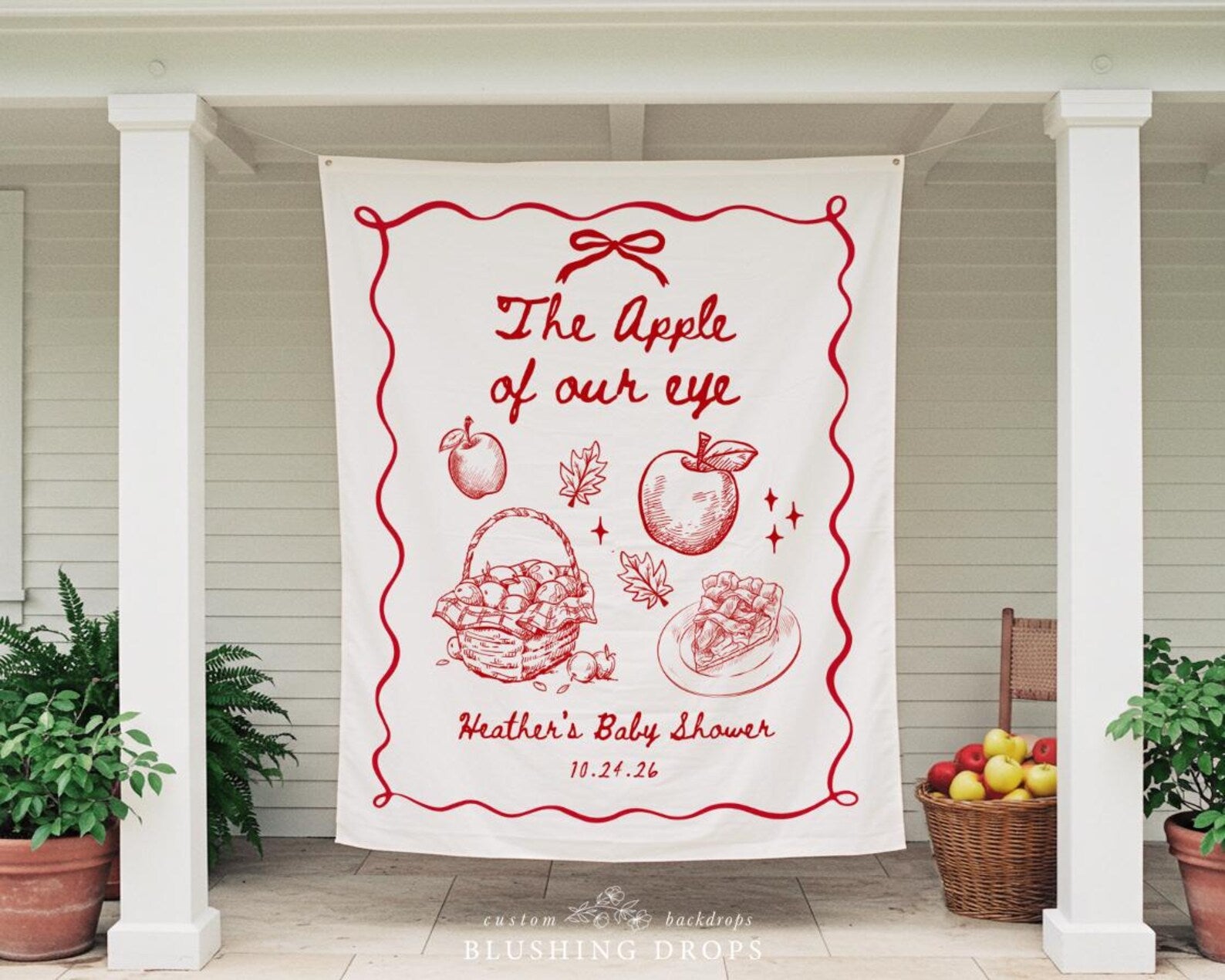 The Apple of Our Eye Baby Shower Backdrop