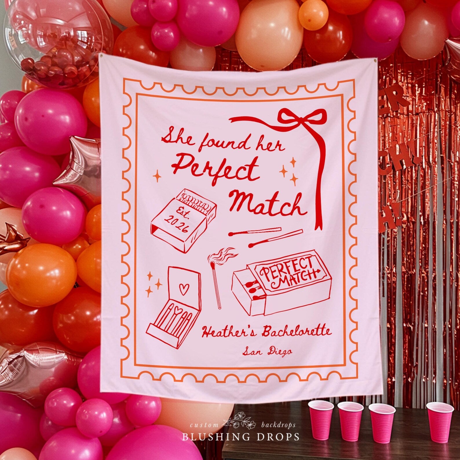 She Found Her Perfect Match Bachelorette Backdrop