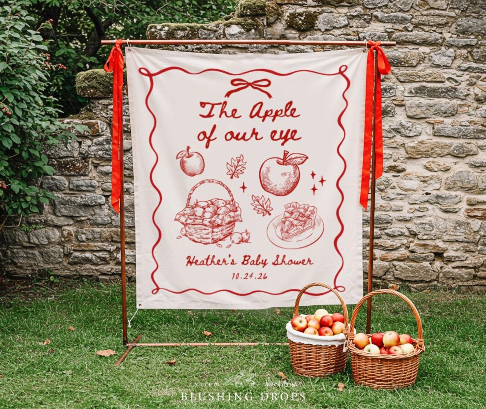 The Apple of Our Eye Baby Shower Backdrop