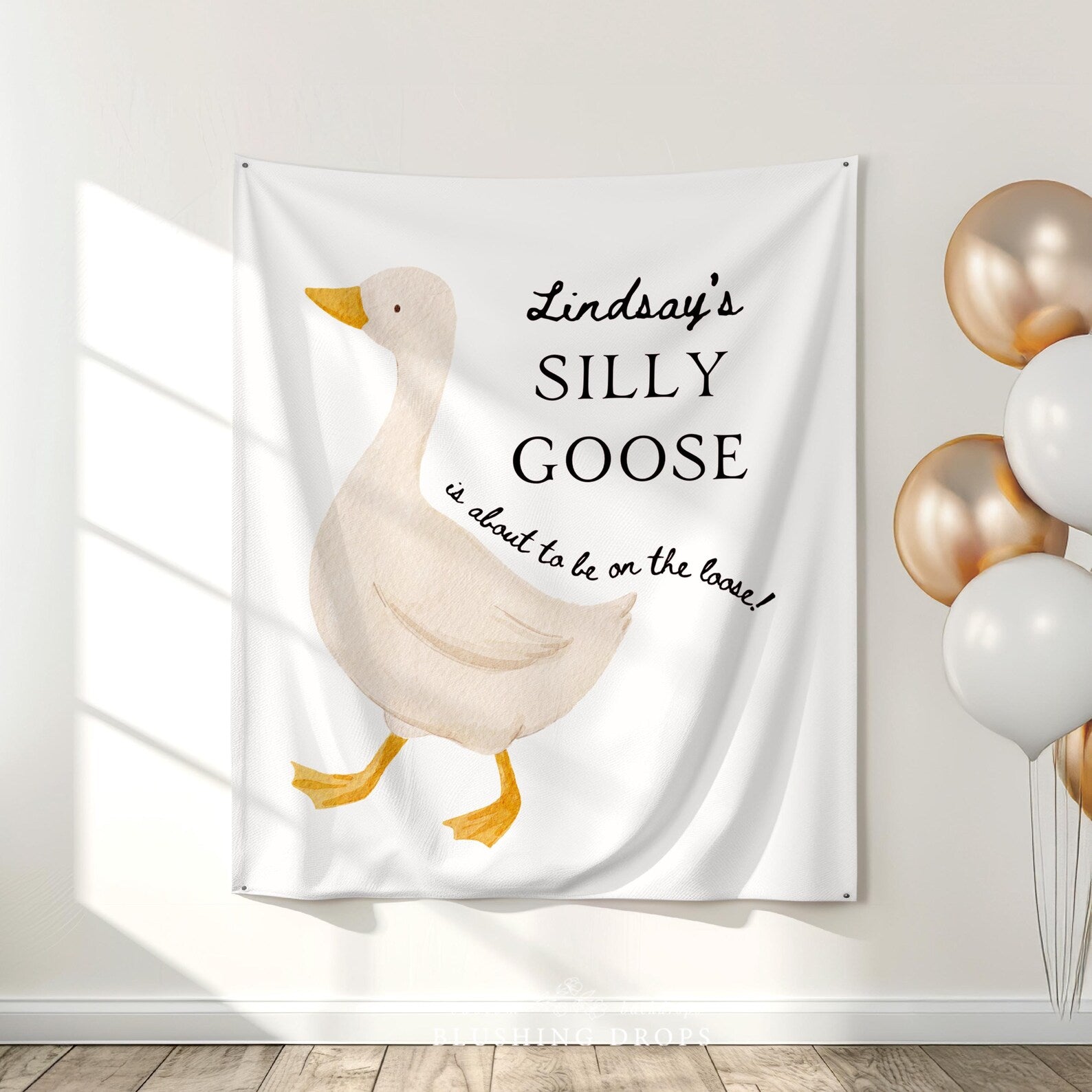 A New Silly Goose Baby Shower Backdrop