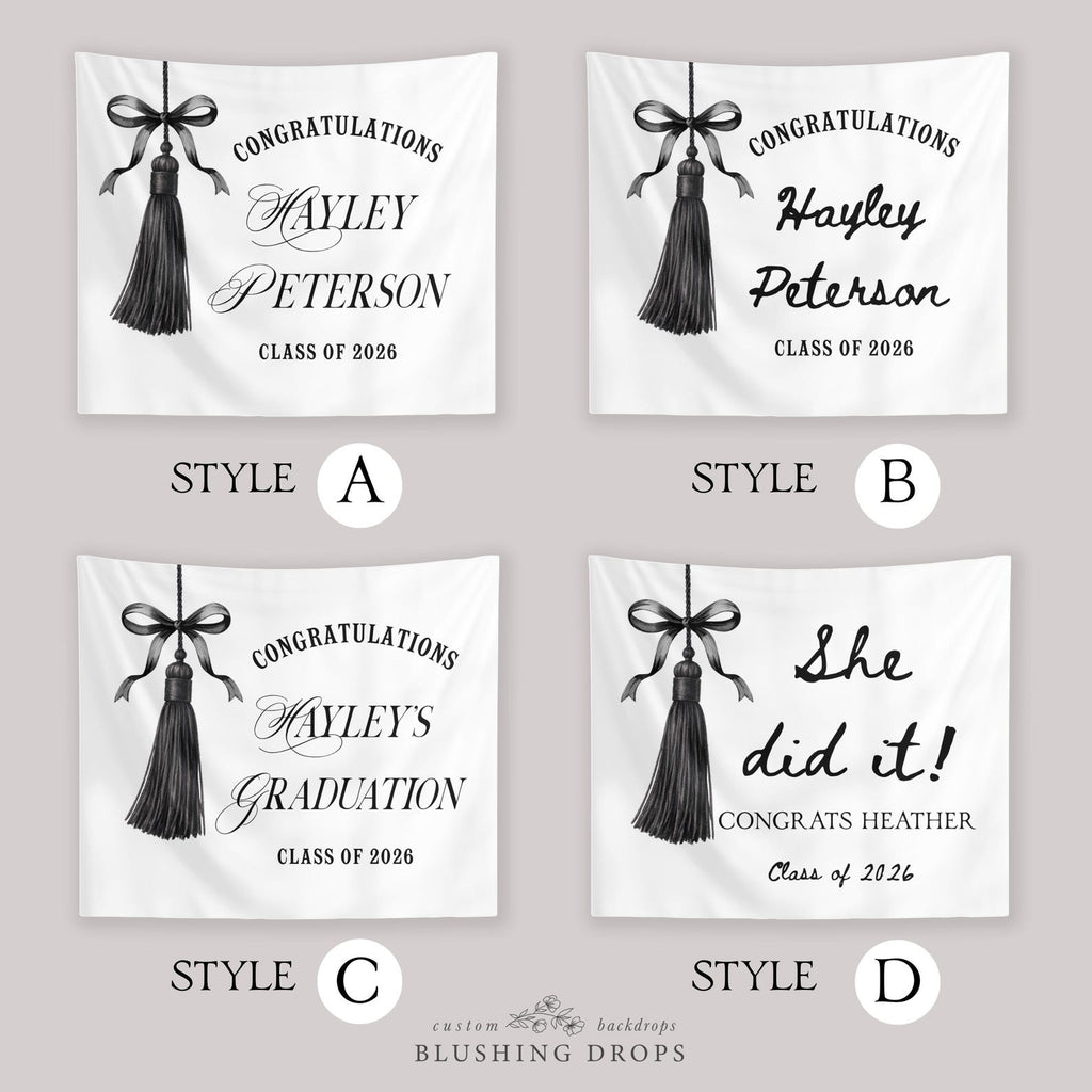 She Did It Graduation Backdrop