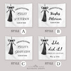 She Did It Black Tassel Graduation Party Banner