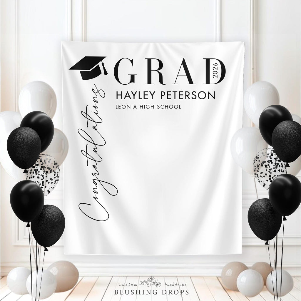 Congrats Grad Modern Graduation Party Backdrop