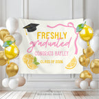 Freshly Graduated Lemon Graduation Party Backdrop