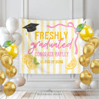 Freshly Graduated Lemon Graduation Party Backdrop