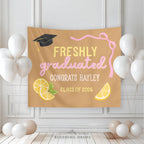 Freshly Graduated Lemon Graduation Party Backdrop