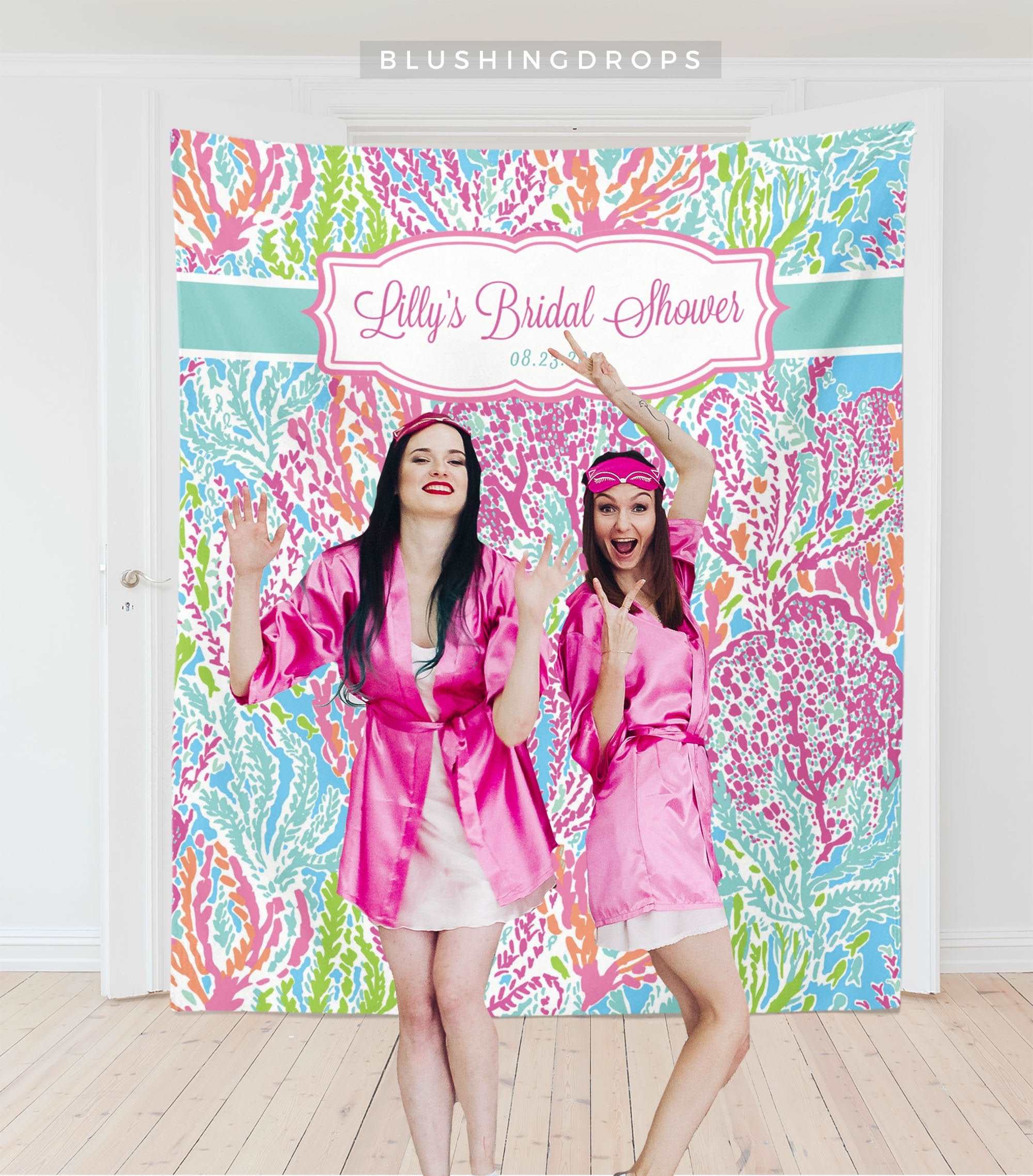 lilly pulitzer party photo booth backdrop
