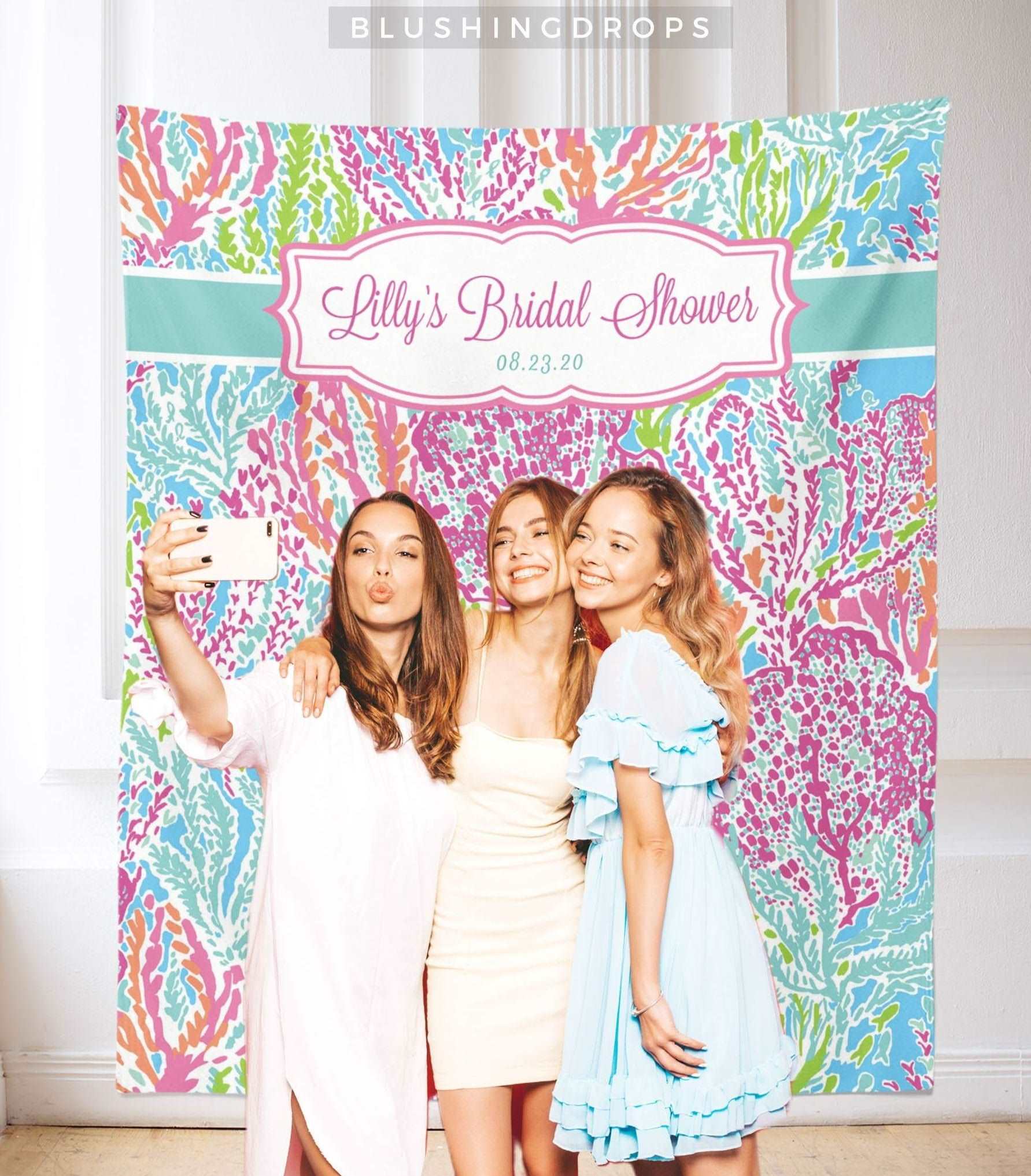 Lilly Pulitzer Inspired Bridal Shower Photo Backdrop