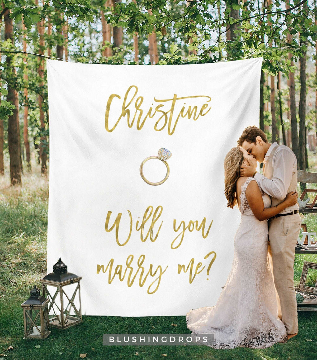 Will You Marry Me Banner, Wedding Proposal Idea, Will You Marry Me Sign, Engaged Photo Prop, Proposal Decorations, Engagement Surprise