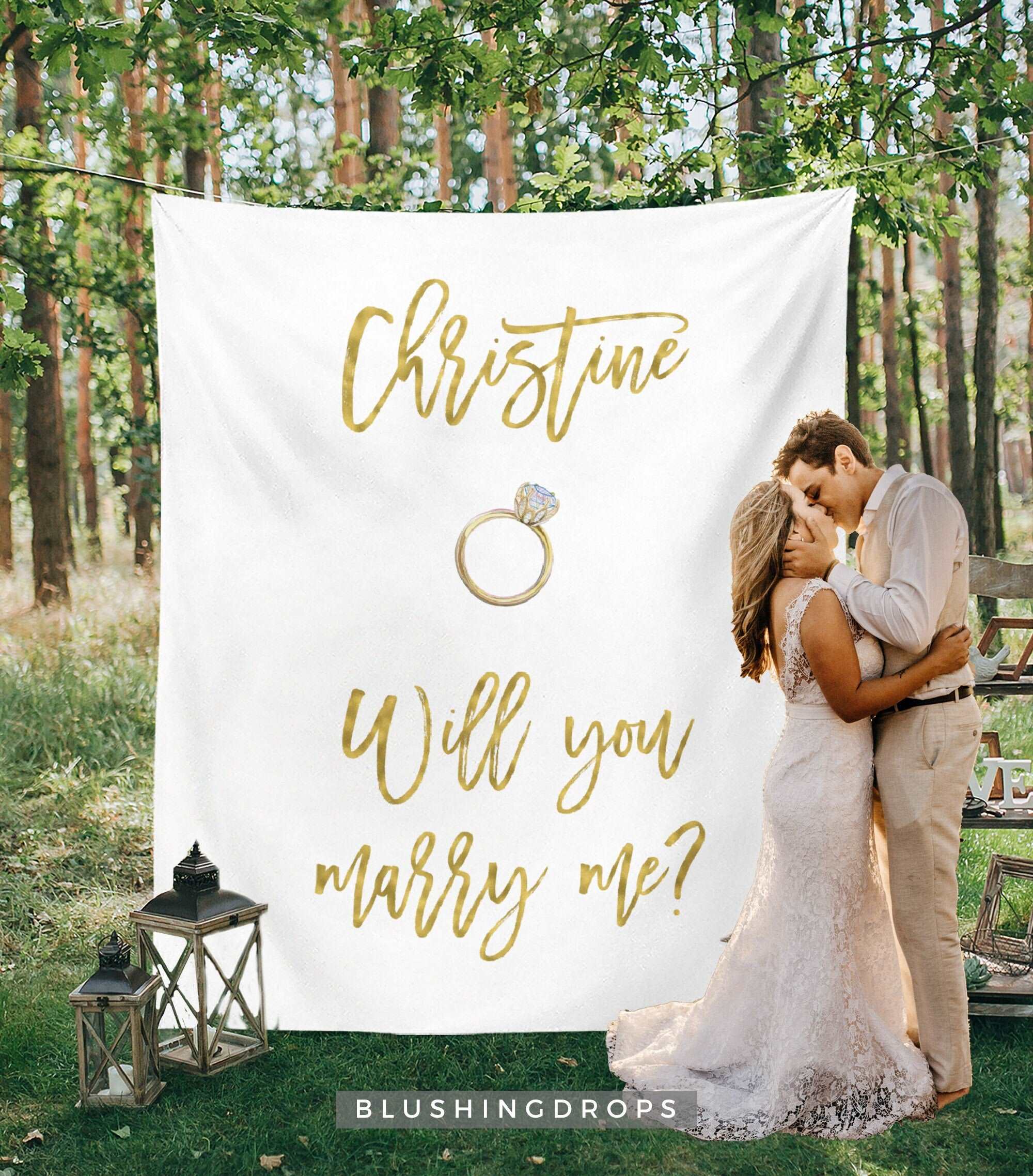 Will You Marry Me Banner, Wedding Proposal Idea, Will You Marry Me Sign, Engaged Photo Prop, Proposal Decorations, Engagement Surprise