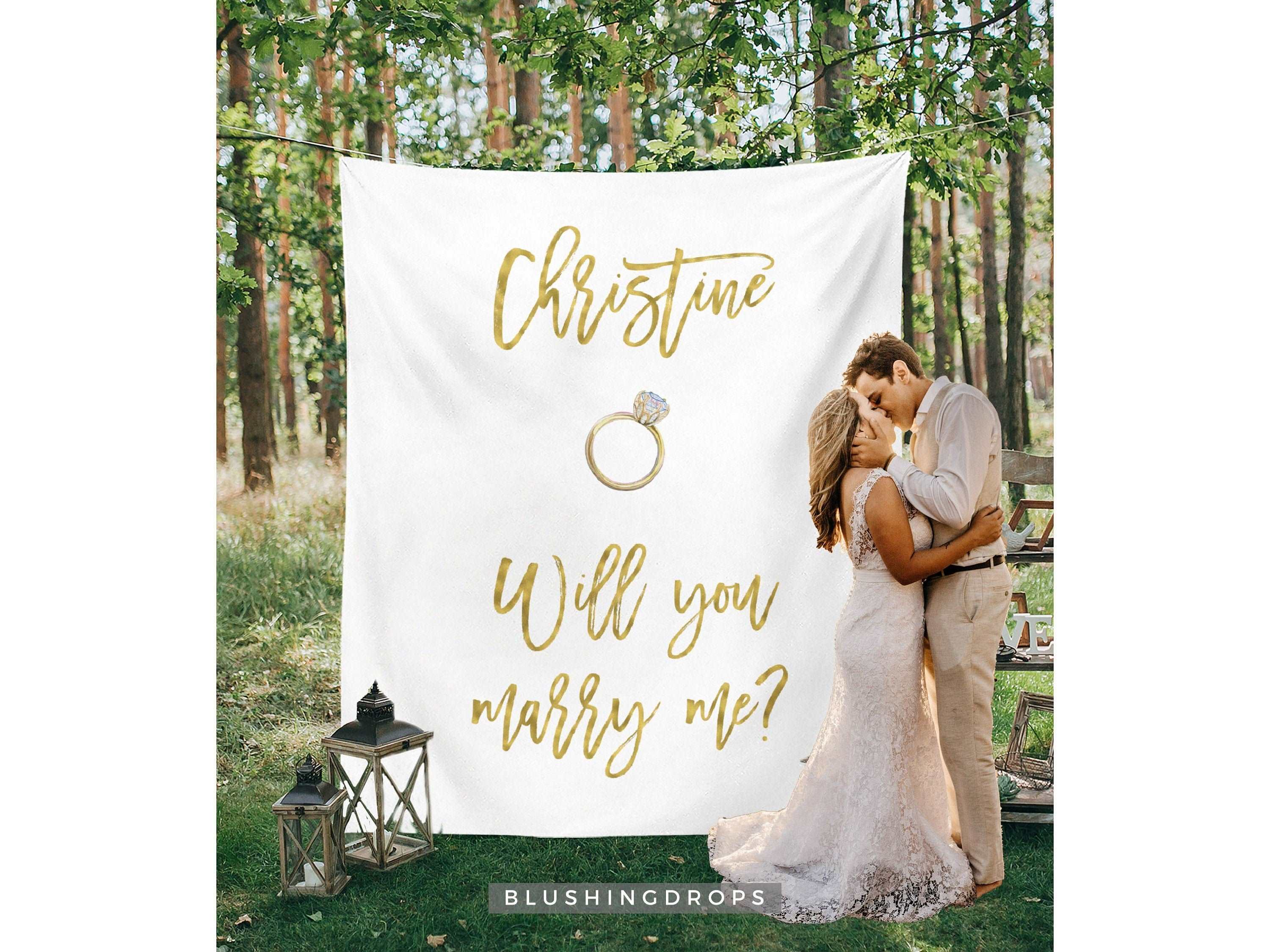 Will You Marry Me Banner, Wedding Proposal Idea, Will You Marry Me Sign, Engaged Photo Prop, Proposal Decorations, Engagement Surprise