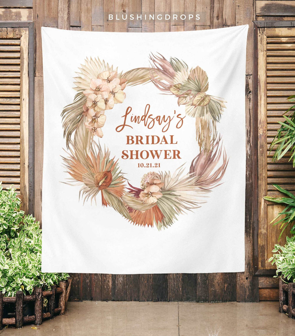 Boho Bridal Shower Banner, Bridal Backdrop, Bridal Shower Decorations and Ideas, Pampas Grass Bridal Shower, Terracotta Bridal Shower Decor